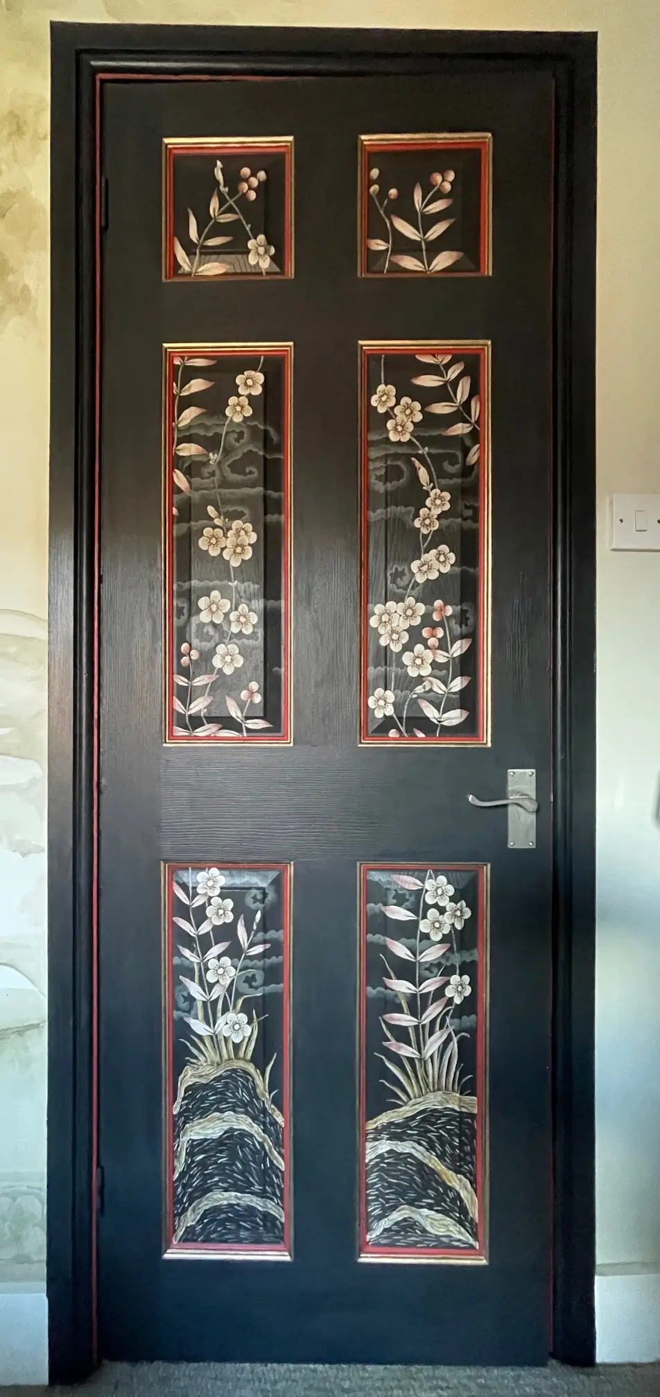 Black Chinoiserie Mural by Claire Carruthers