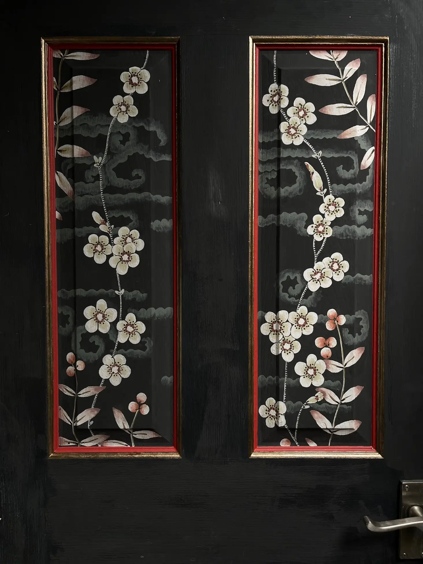 Black Chinoiserie Mural by Claire Curruthers