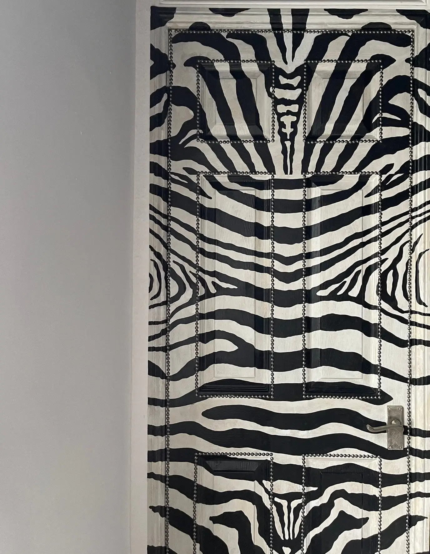 Playful zebra mural design